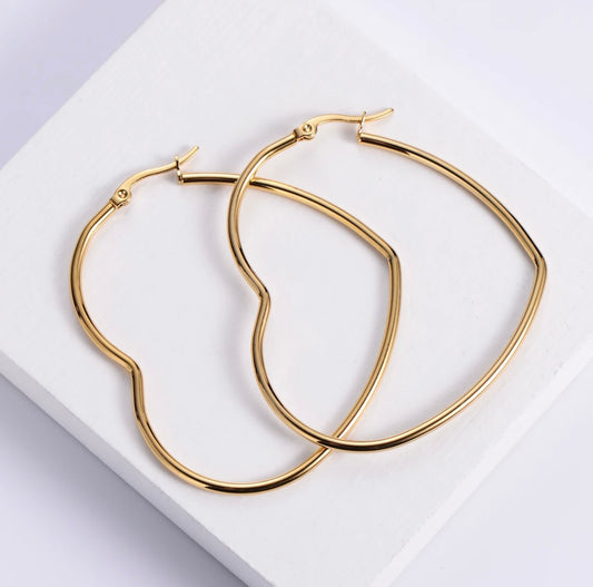 Hale Heart Shape Hoop Earrings