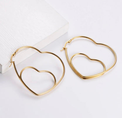 Hale Heart Shape Geometric Hoops